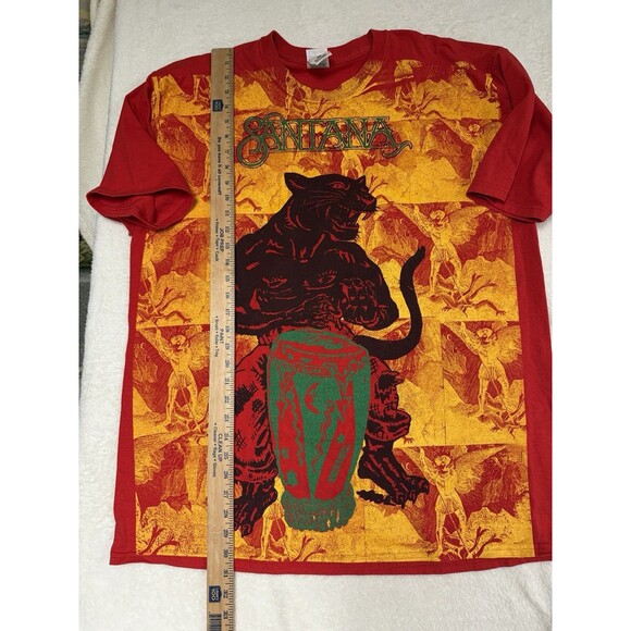 Rare Vintage Santana Supernatural World Tour 1999 All Over Print T Shirt 90s AOP - Picture 6 of 6